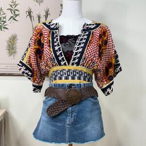 McGinn Knightsbridge Floral Kimono Babydoll Top Bratz Y2k 90s McBling Boho S